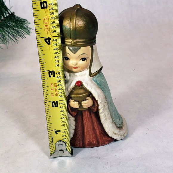 Vintage Wisemen Children's Nativity Manger Wiseman Standing Figurines 4 1/2" - Picture 7 of 8